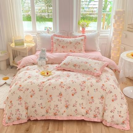 91家纺网 家纺一手货源 找家纺 （总）八十八家纺 2023新款全棉韩版花边四件套