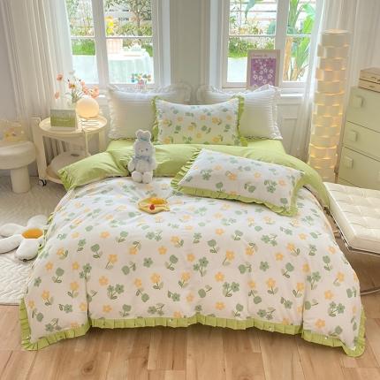 91家纺网 家纺一手货源 找家纺 （总）八十八家纺 2023新款全棉韩版花边四件套