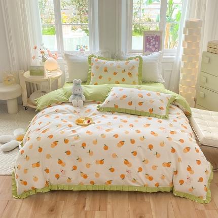 91家纺网 家纺一手货源 找家纺 （总）八十八家纺 2023新款全棉韩版花边四件套