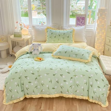 91家纺网 家纺一手货源 找家纺 （总）八十八家纺 2023新款全棉韩版花边四件套