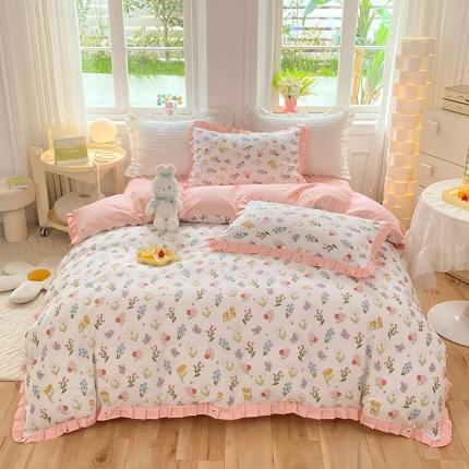 91家纺网 家纺一手货源 找家纺 （总）八十八家纺 2023新款全棉韩版花边四件套