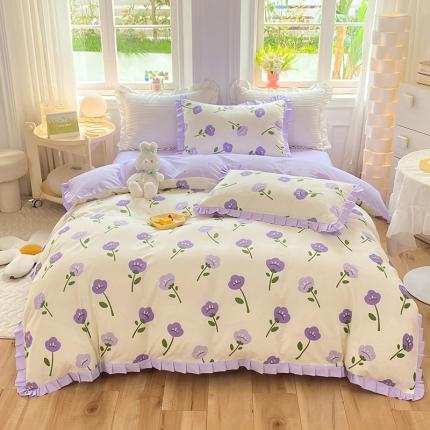 91家纺网 家纺一手货源 找家纺 （总）八十八家纺 2023新款全棉韩版花边四件套