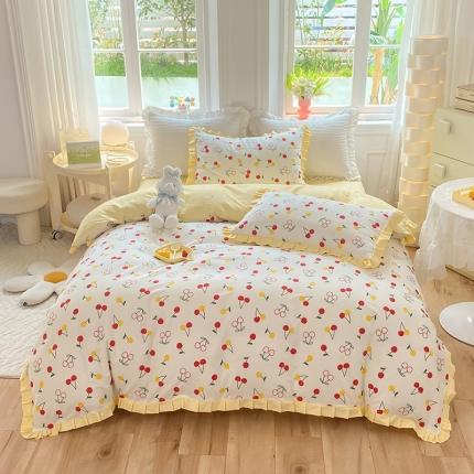 91家纺网 家纺一手货源 找家纺 （总）八十八家纺 2023新款全棉韩版花边四件套