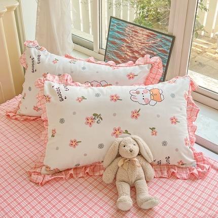 91家纺网 家纺一手货源 找家纺 （总）金梦拉家纺 2025新款韩版公主风加厚磨毛床裙系列单品枕套