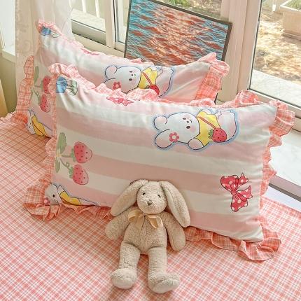 91家纺网 家纺一手货源 找家纺 （总）金梦拉家纺 2025新款韩版公主风加厚磨毛床裙系列单品枕套