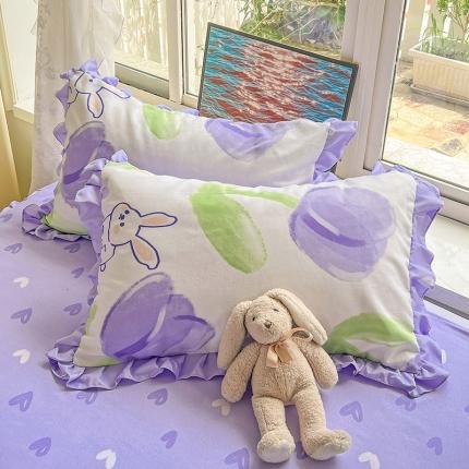 91家纺网 家纺一手货源 找家纺 （总）金梦拉家纺 2025新款韩版公主风加厚磨毛床裙系列单品枕套