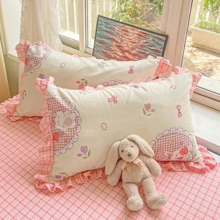 91家纺网 家纺一手货源 找家纺 （总）金梦拉家纺 2025新款韩版公主风加厚磨毛床裙系列单品枕套