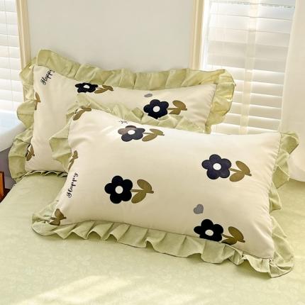 91家纺网 家纺一手货源 找家纺 （总）金梦拉家纺 2025新款韩版公主风加厚磨毛床裙系列单品枕套