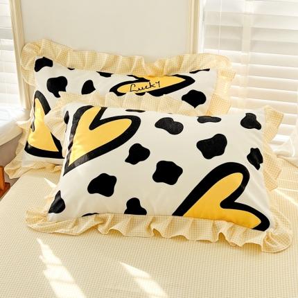 91家纺网 家纺一手货源 找家纺 （总）金梦拉家纺 2025新款韩版公主风加厚磨毛床裙系列单品枕套