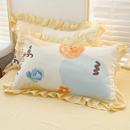 91家纺网 家纺一手货源 找家纺 （总）金梦拉家纺 2025新款韩版公主风加厚磨毛床裙系列单品枕套