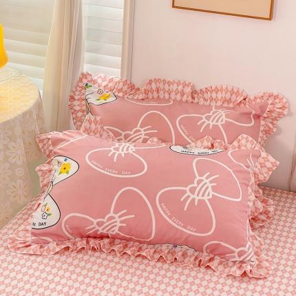 91家纺网 家纺一手货源 找家纺 （总）金梦拉家纺 2025新款韩版公主风加厚磨毛床裙系列单品枕套