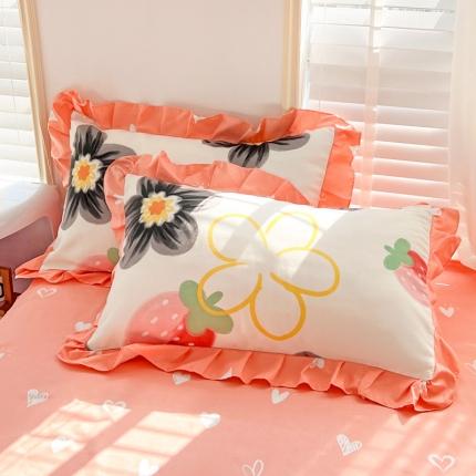 91家纺网 家纺一手货源 找家纺 （总）金梦拉家纺 2025新款韩版公主风加厚磨毛床裙系列单品枕套