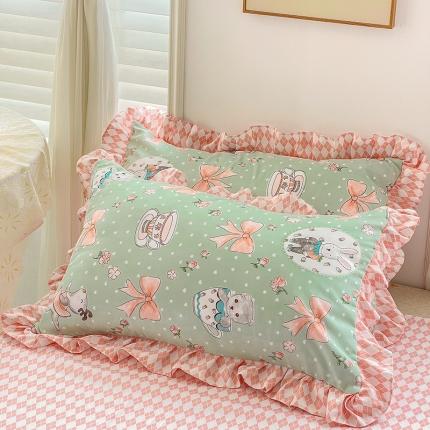 91家纺网 家纺一手货源 找家纺 （总）金梦拉家纺 2025新款韩版公主风加厚磨毛床裙系列单品枕套