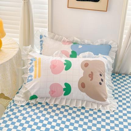 91家纺网 家纺一手货源 找家纺 （总）金梦拉家纺 2025新款韩版公主风加厚磨毛床裙系列单品枕套