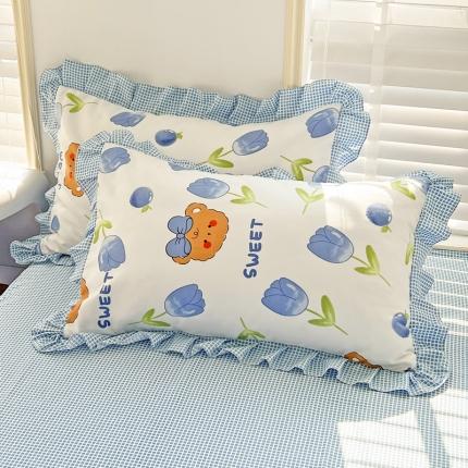 91家纺网 家纺一手货源 找家纺 （总）金梦拉家纺 2025新款韩版公主风加厚磨毛床裙系列单品枕套