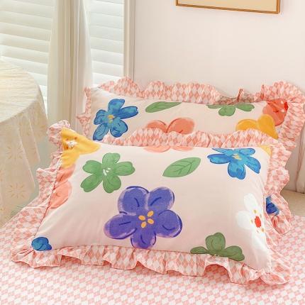 91家纺网 家纺一手货源 找家纺 （总）金梦拉家纺 2025新款韩版公主风加厚磨毛床裙系列单品枕套