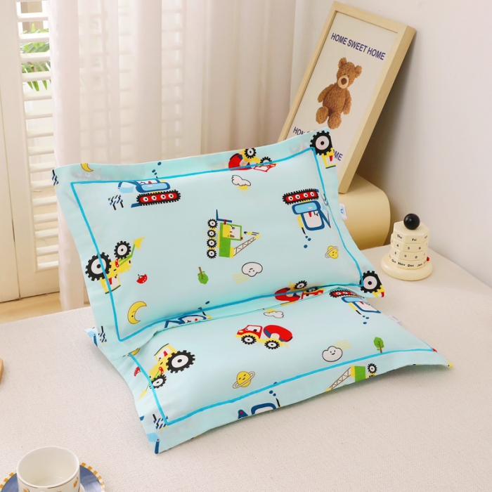 91家纺网 家纺一手货源 找家纺 （总）乐秀家纺 2023新款A类双层纱卡通印花儿童幼儿园枕套