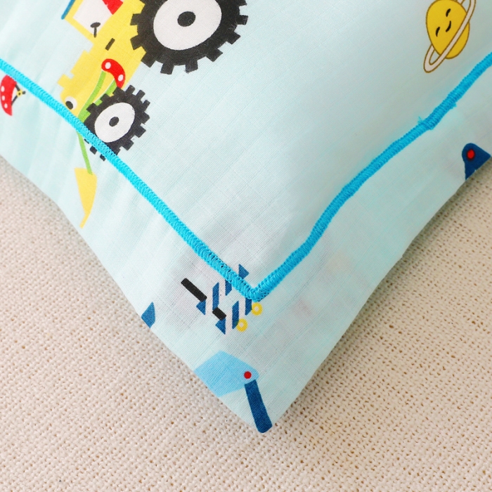 91家纺网 家纺一手货源 找家纺 （总）乐秀家纺 2023新款A类双层纱卡通印花儿童幼儿园枕套