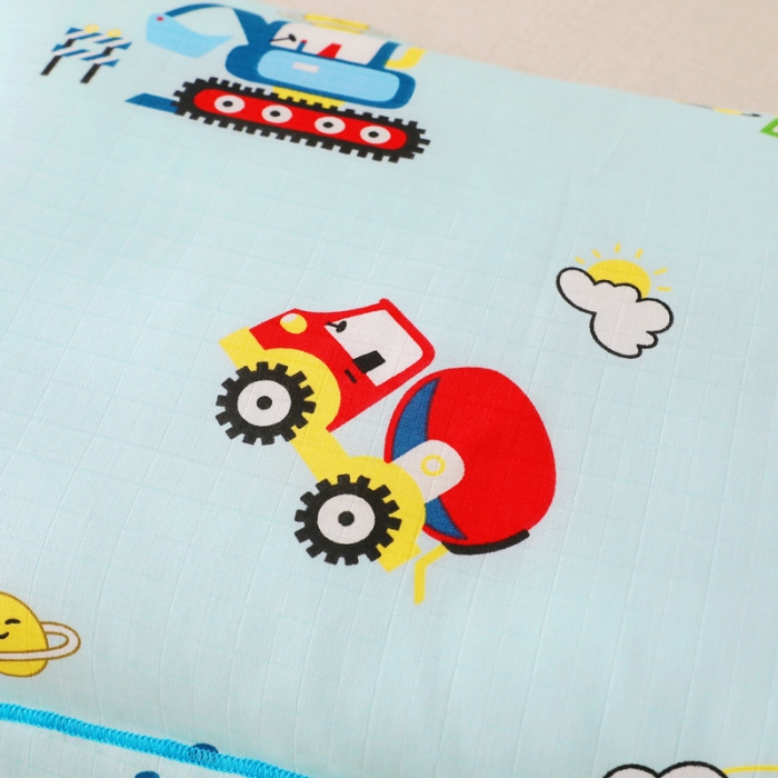 91家纺网 家纺一手货源 找家纺 （总）乐秀家纺 2023新款A类双层纱卡通印花儿童幼儿园枕套