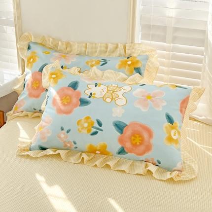91家纺网 家纺一手货源 找家纺 （总）金梦拉家纺 2025新款韩版公主风加厚磨毛床裙系列单品枕套