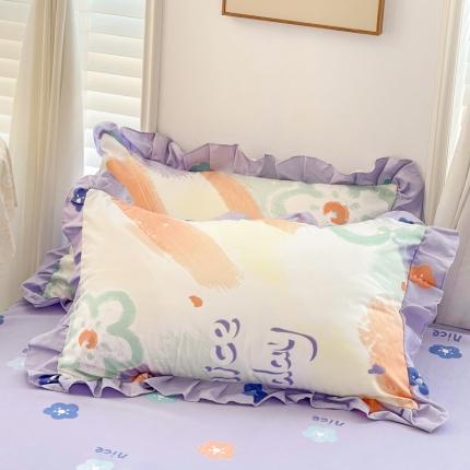 91家纺网 家纺一手货源 找家纺 （总）金梦拉家纺 2025新款韩版公主风加厚磨毛床裙系列单品枕套