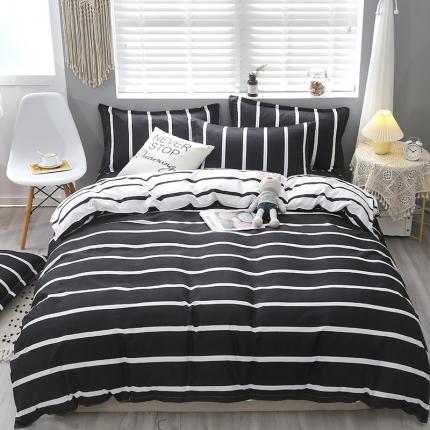 91家纺网 家纺一手货源 找家纺 曼璐家纺 2025新款芦荟棉床笠四件套 简约人生