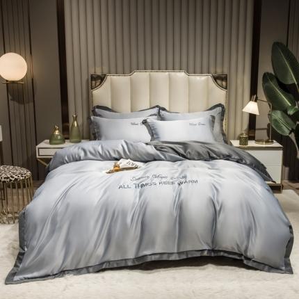 91家纺网 家纺一手货源 找家纺 （总）丝印良品 2025新款水洗真丝盛夏系列单被套四件套