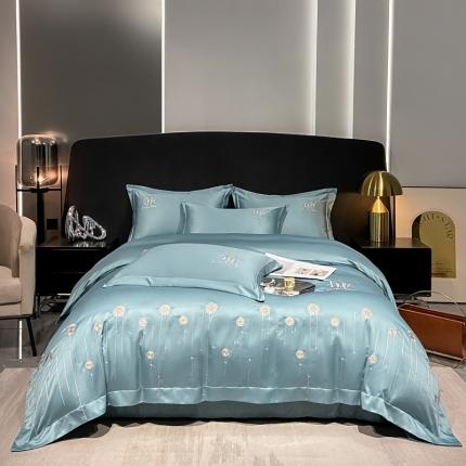 91家纺网 家纺一手货源 找家纺 （总）丝印良品 2023新款水洗真丝刺绣轻奢爱媛系列四件套