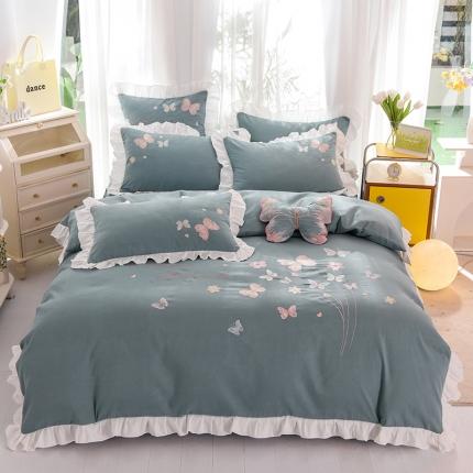 丝印良品 2023新款云锦棉春卉四件套系列 春卉-黛蓝