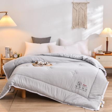 91家纺网 家纺一手货源 找家纺 啊雅家居 2025新款华夫格泡泡纱大豆被 泡泡纱-高级灰