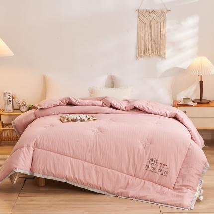 91家纺网 家纺一手货源 找家纺 啊雅家居 2025新款华夫格泡泡纱大豆被 泡泡纱-公主粉