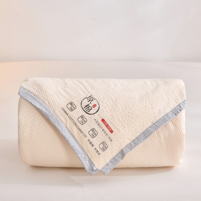 91家纺网 家纺一手货源 找家纺 啊雅家居 2025新款华夫格泡泡纱大豆被 泡泡纱-暖心黄