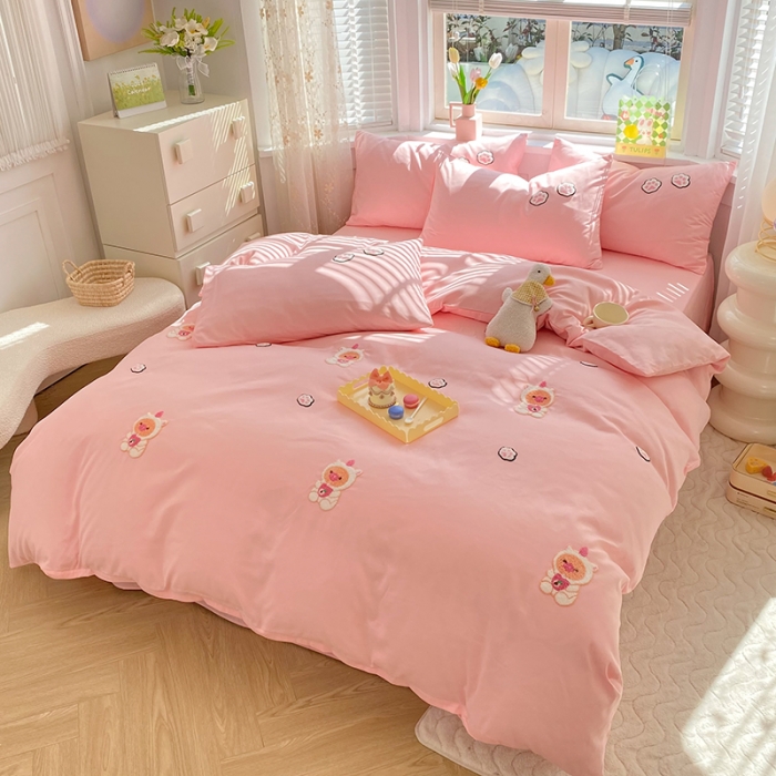 91家纺网 家纺一手货源 找家纺 （总）丝印良品 2023新款专版水洗棉麻毛巾绣四件套