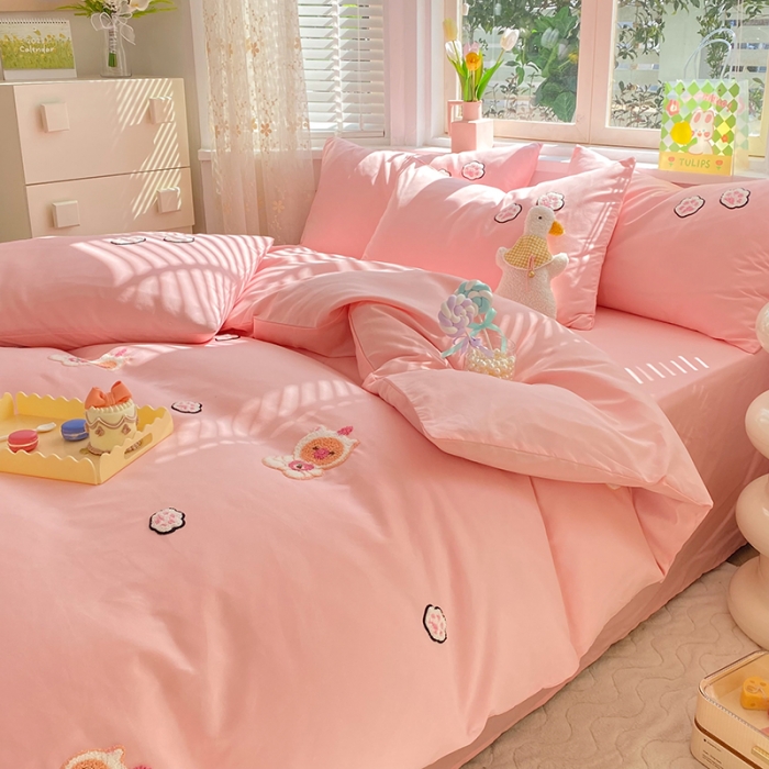 91家纺网 家纺一手货源 找家纺 （总）丝印良品 2023新款专版水洗棉麻毛巾绣四件套