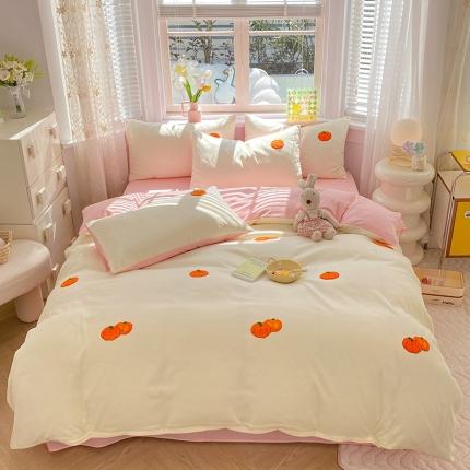 丝印良品 2023新款专版水洗棉麻毛巾绣四件套 南瓜派