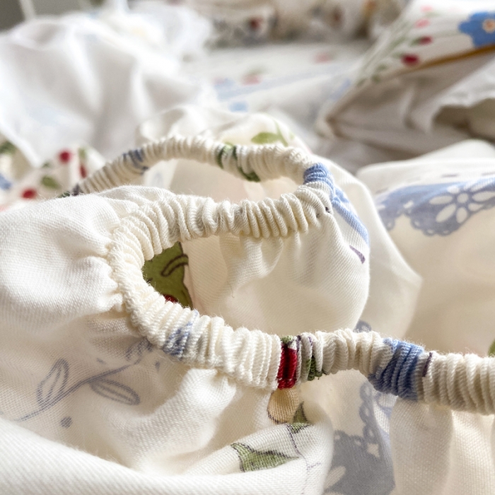 91家纺网 家纺一手货源 找家纺 （总）简宜家居 2023新款40支纯棉小清新A版花边床笠