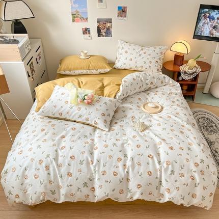 91家纺网 家纺一手货源 找家纺 桃子 2023新款法式复古碎花优雅纯棉系列四件套-场景一 棉-茵曼