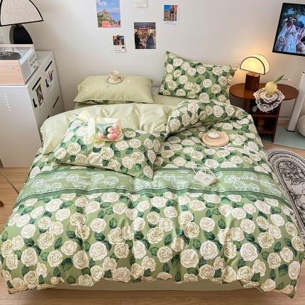 桃子 2023新款法式复古碎花优雅纯棉系列四件套-场景一 棉-茶香