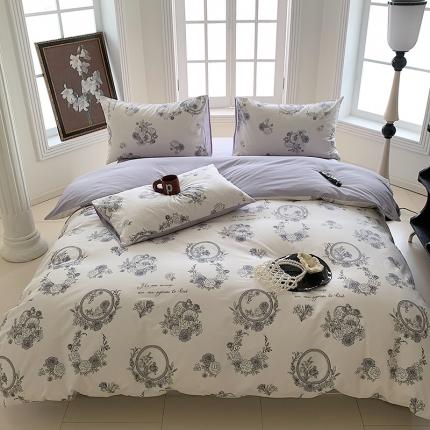 91家纺网 家纺一手货源 找家纺 桃子 2023新款法式复古碎花优雅纯棉系列四件套-场景二 棉-法式浪漫