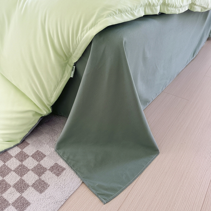 91家纺网 家纺一手货源 找家纺 赫然家纺 2026新款纯色磨毛系列床单款四件套 薄荷绿