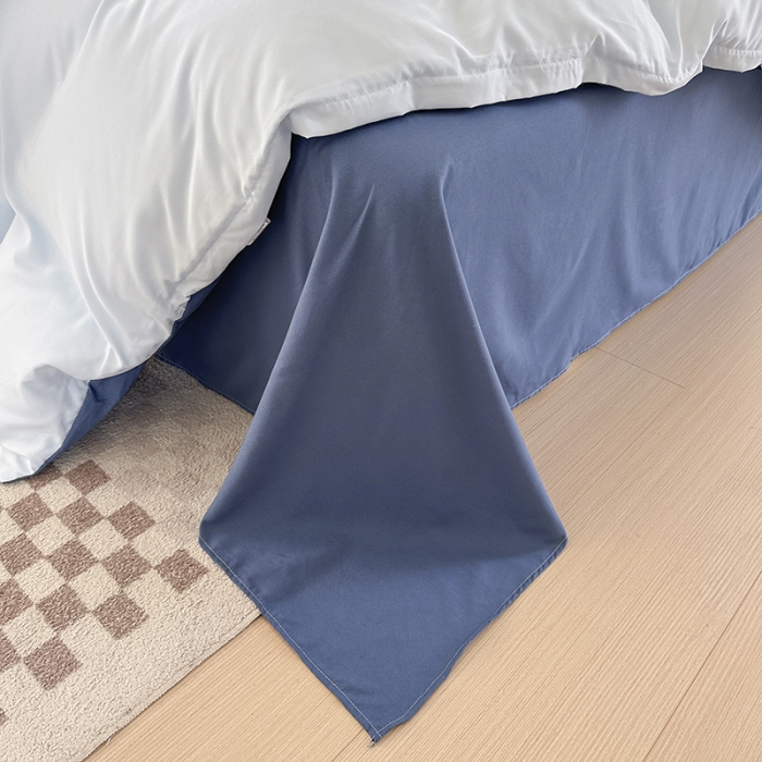 91家纺网 家纺一手货源 找家纺 赫然家纺 2026新款纯色磨毛系列床单款四件套 天蓝+海蓝