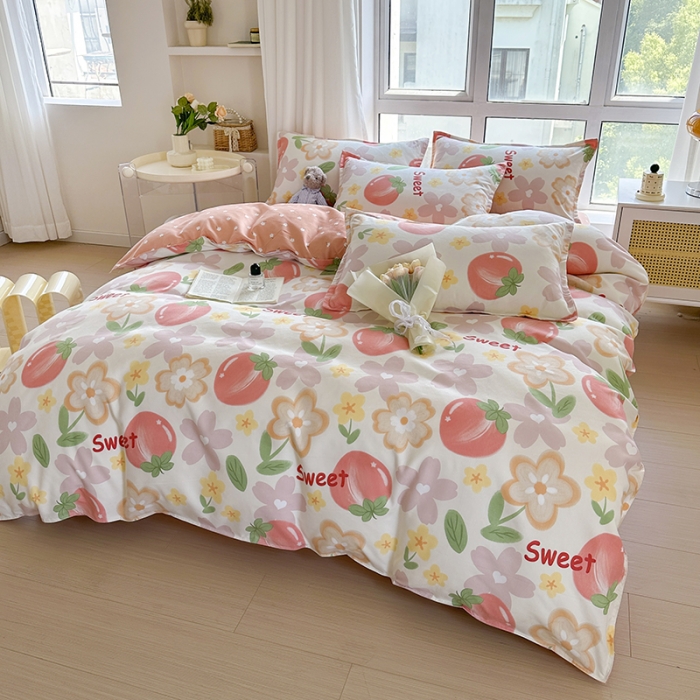 91家纺网 家纺一手货源 找家纺 赫然 130g生态长绒棉贡棉植物羊绒加厚斜纹磨毛四件套 卡布林