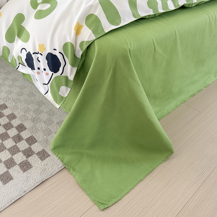 91家纺网 家纺一手货源 找家纺 赫然 130g生态长绒棉贡棉植物羊绒加厚斜纹磨毛四件套 幸运狗