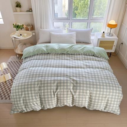 赫然家纺 新款斜纹磨毛单品被套 田字格