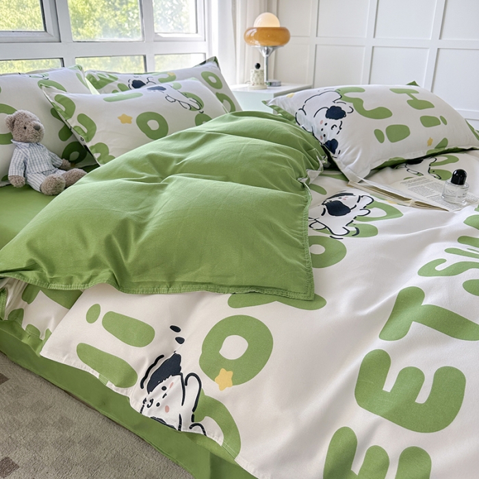 91家纺网 家纺一手货源 找家纺 赫然家纺 新款斜纹磨毛单品被套 幸运狗