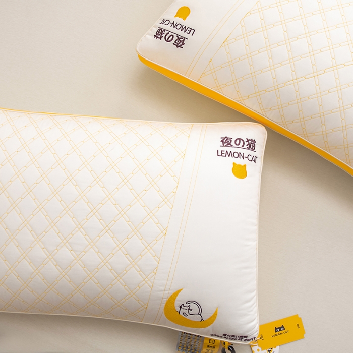 91家纺网 家纺一手货源 找家纺 觉物 2023新款夜猫多规格助眠枕头枕芯 夜猫E款中高枕枕下8cm左右