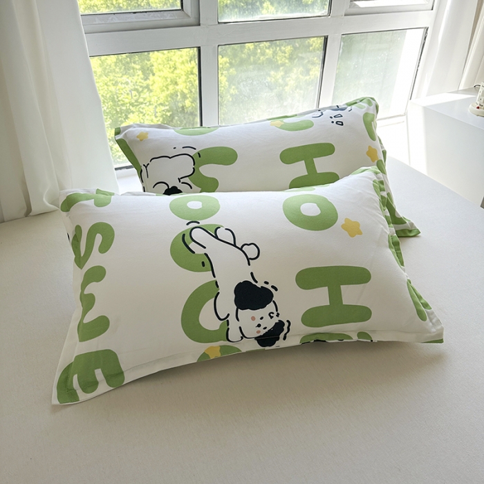 91家纺网 家纺一手货源 找家纺 赫然 新款斜纹磨毛单品枕套 幸运狗