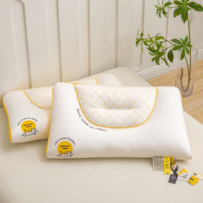 91家纺网 家纺一手货源 找家纺 觉物 2023新款夜猫多规格助眠枕头枕芯 夜猫B款中枕枕下6cm左右