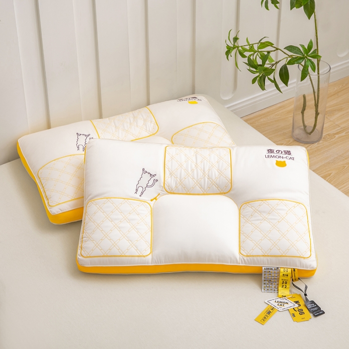 91家纺网 家纺一手货源 找家纺 觉物 2023新款夜猫多规格助眠枕头枕芯 夜猫C款中枕枕下6cm左右