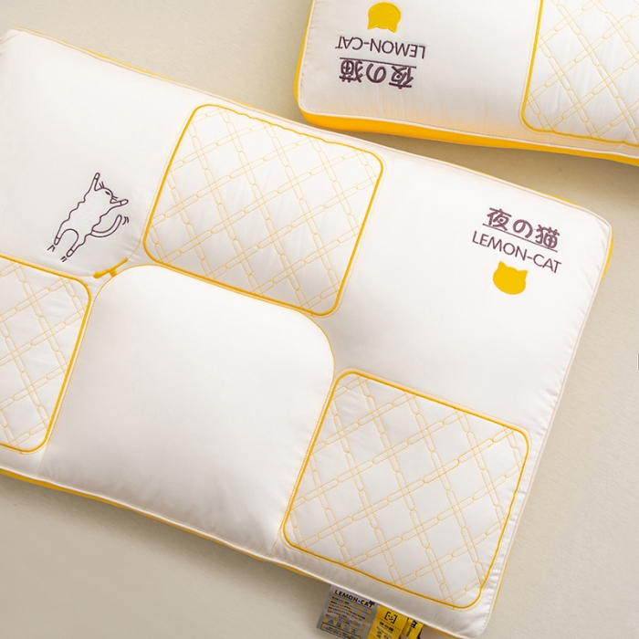 91家纺网 家纺一手货源 找家纺 觉物 2023新款夜猫多规格助眠枕头枕芯 夜猫C款中枕枕下6cm左右